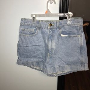 High waisted jean shorts